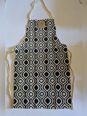 Apron Black & Cream Geometric Cotton Apron Made In India 19 X 30